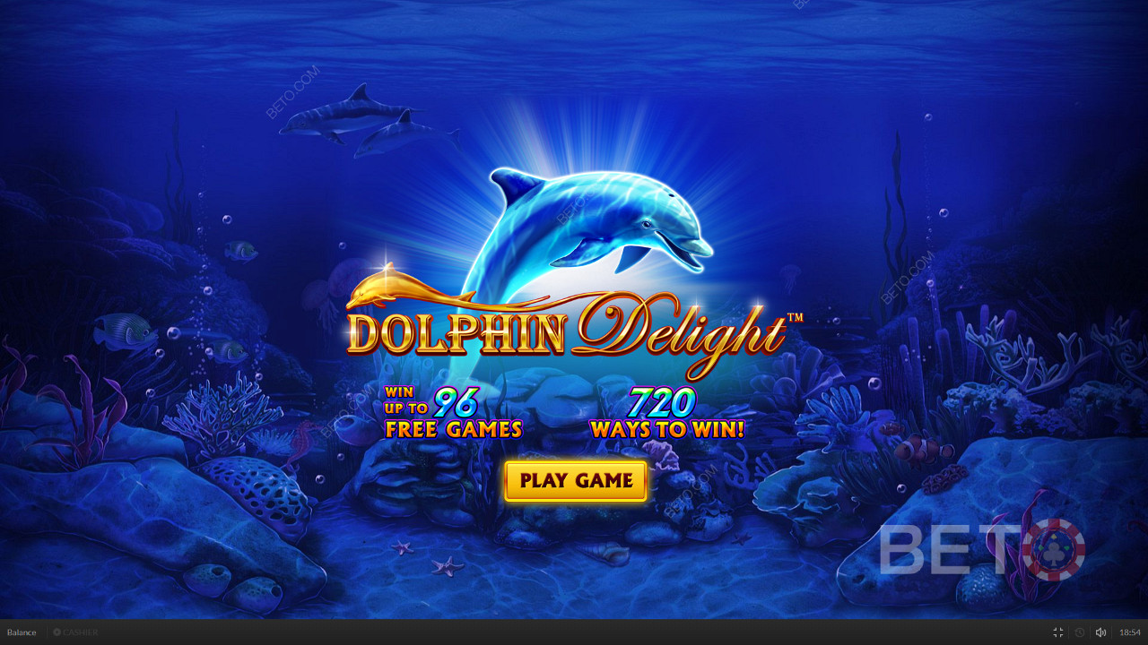 Uroczy delfin wita Cię po uruchomieniu programu Dolphin Delight