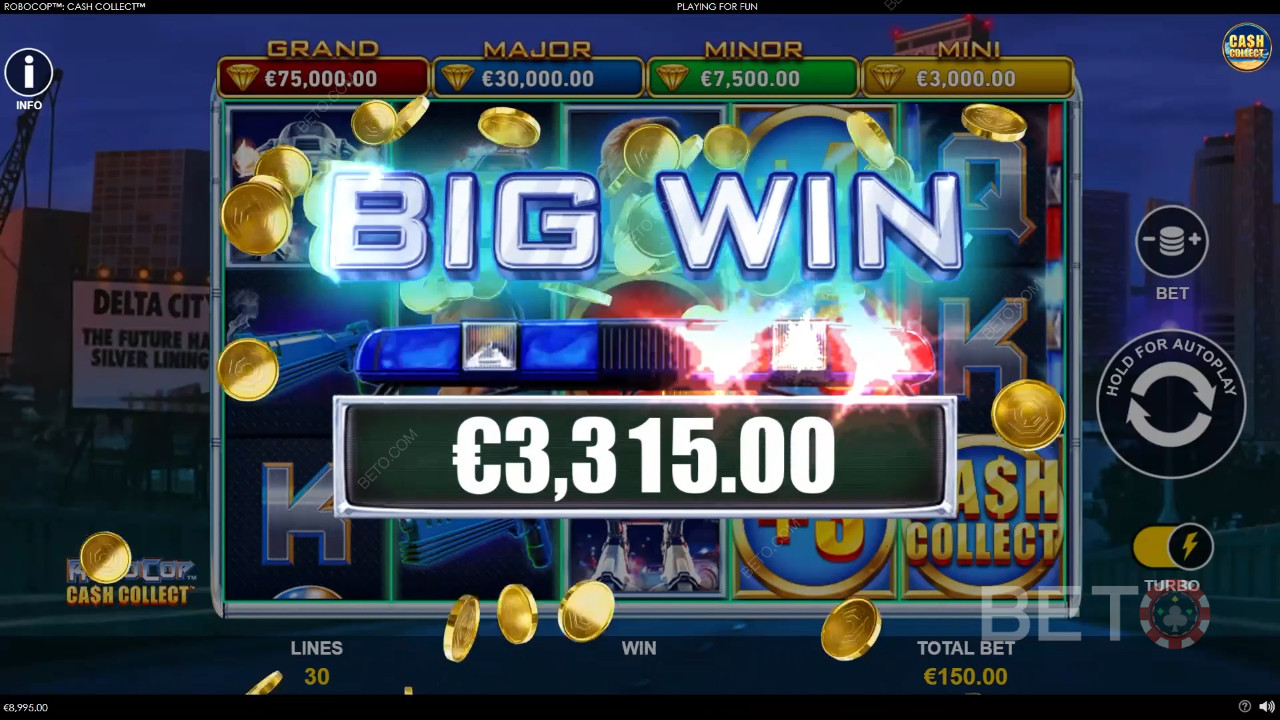 Wygraj 1,878x swój zakład w slocie RoboCop: Cash Collect!