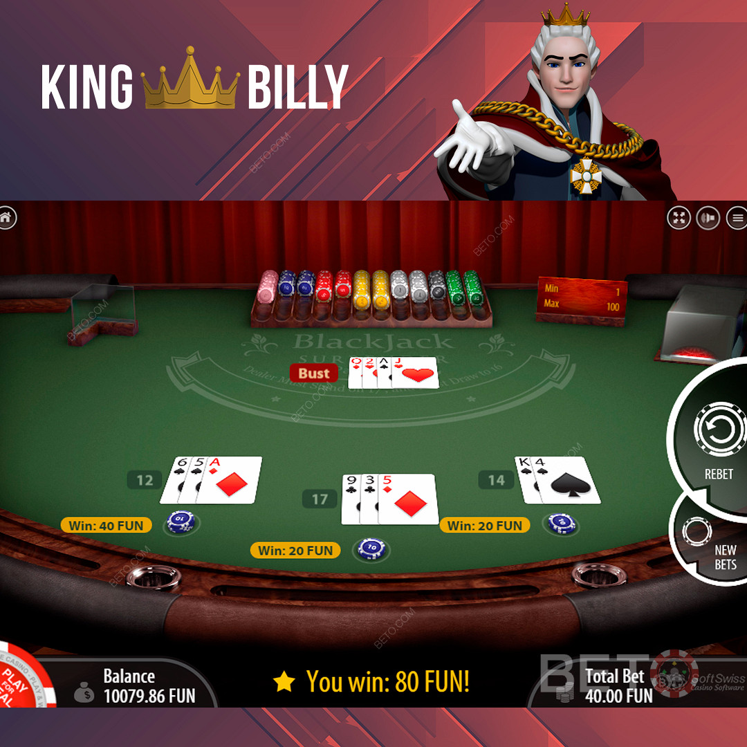 Ciesz się popularnymi grami stołowymi w King Billy Casino