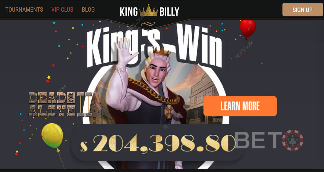 Zdobądź ogromne wygrane grając w popularne sloty w King Billy Casino