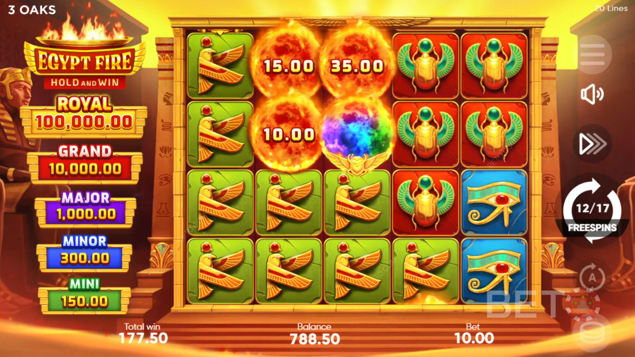 Funkcje bonusowe wyjaśnione w Egypt Fire przez 3 Oaks Gaming