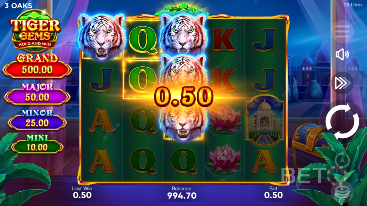 Wygraj 1,560x swój zakład na automacie Tiger Gems!