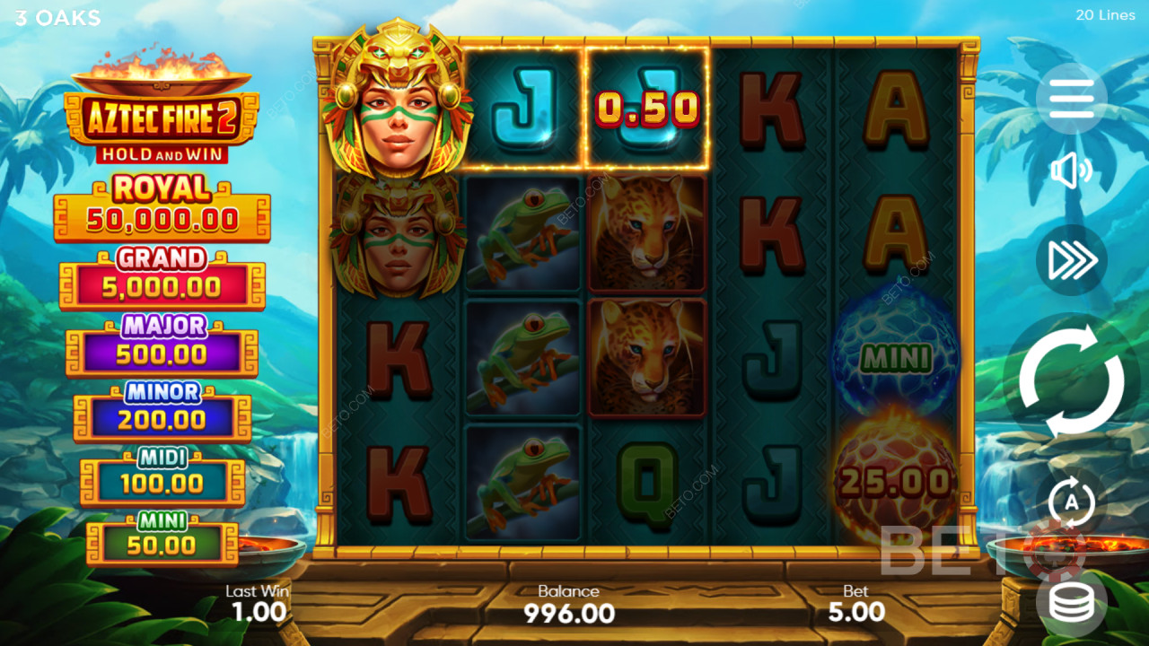 Jak grać w Aztec Fire 2 od 3 Oaks Gaming?