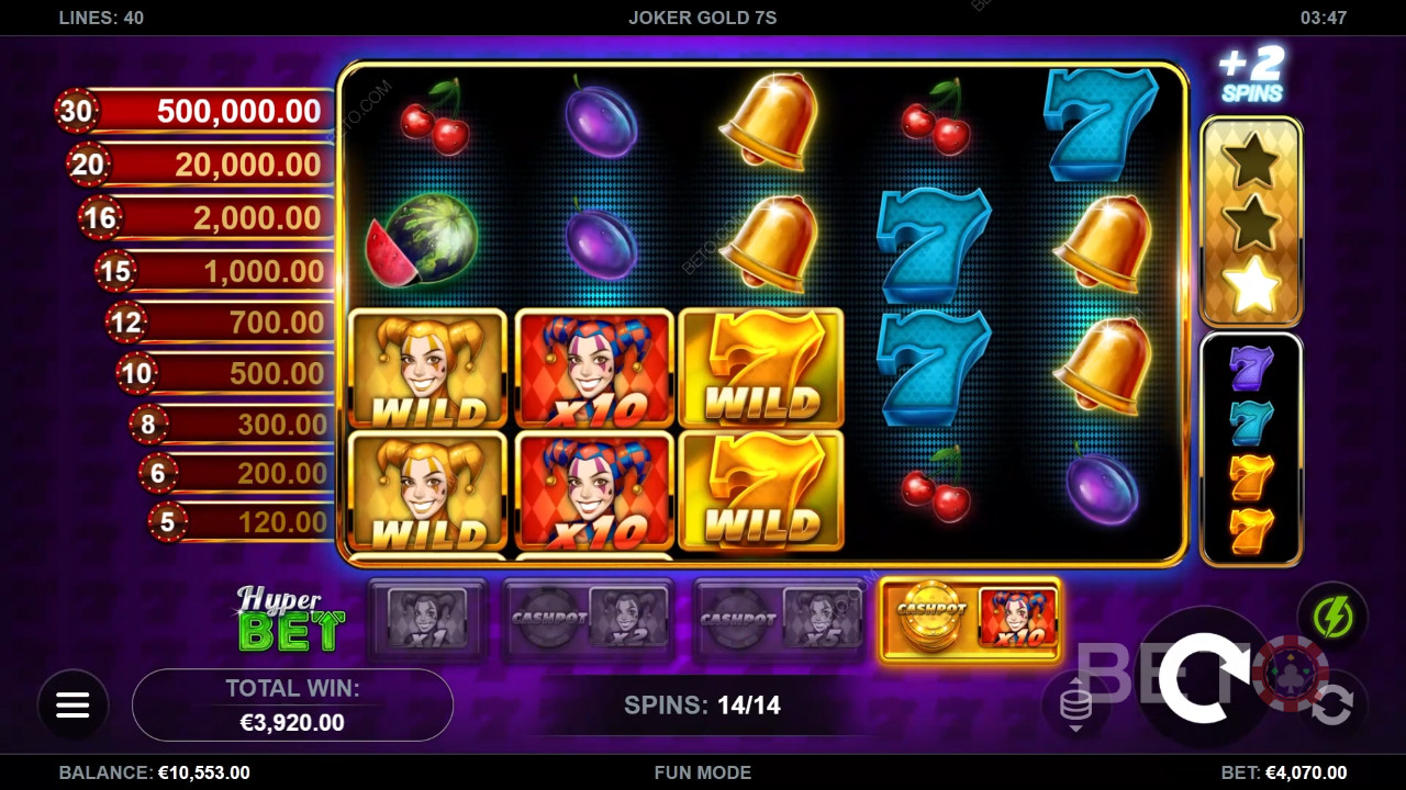 Wygraj 50 000x swój zakład na automacie Joker Gold 7s!