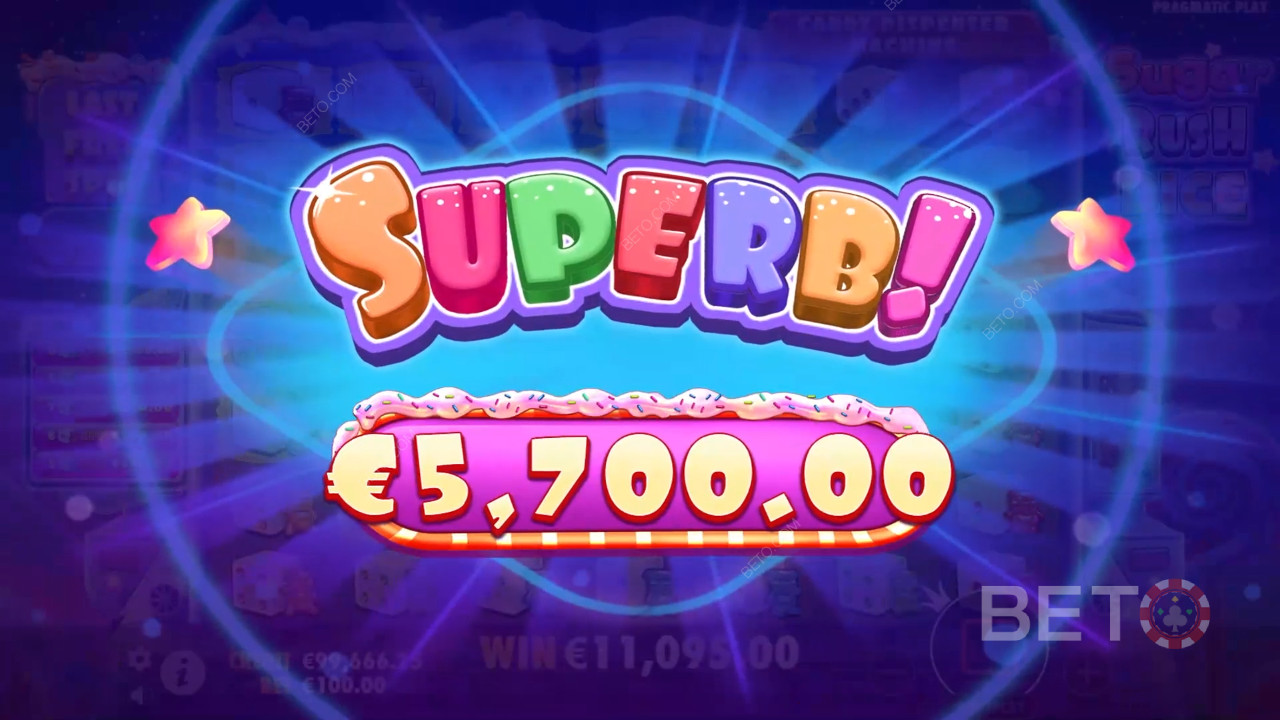 Wygraj 5 000x swój zakład w automacie wideo Sugar Rush Dice!