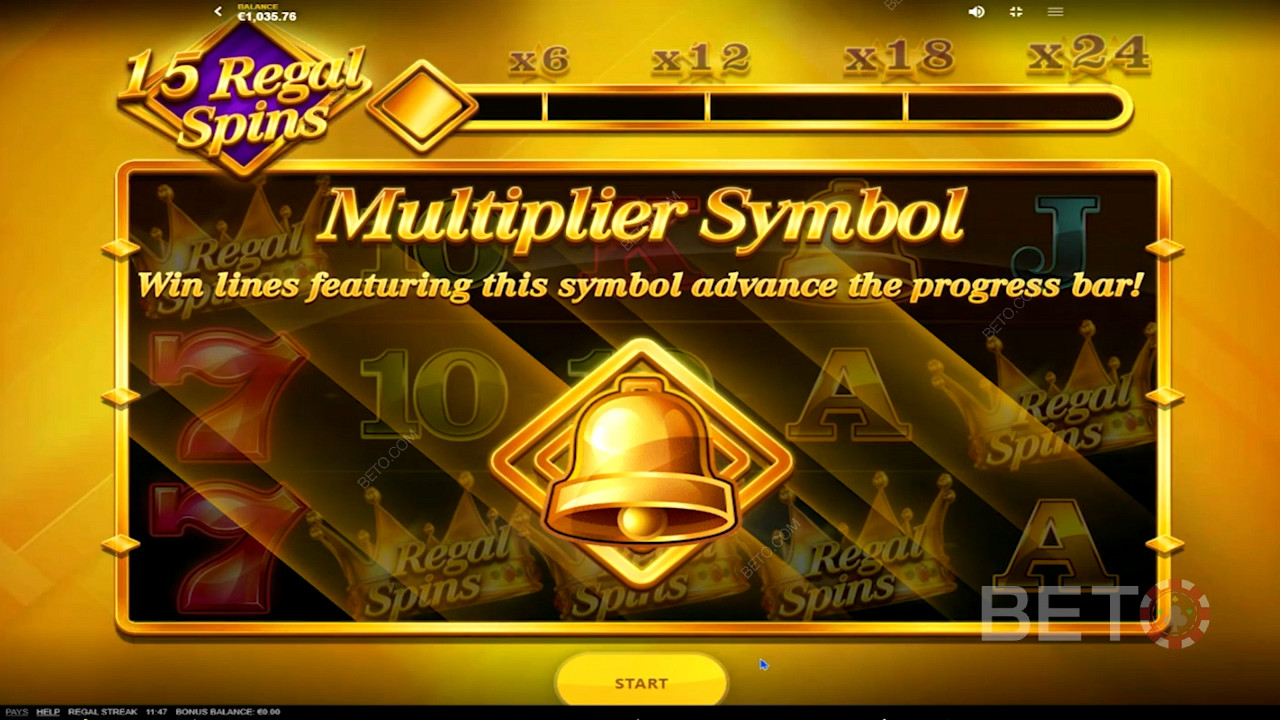 Złoty symbol Multiplier Regal Streak