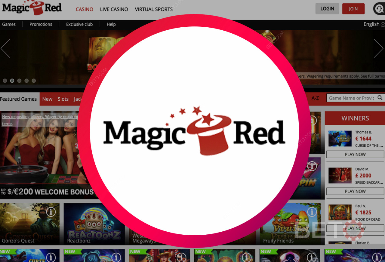 Magic Red online Casino - strona przyjazna dla użytkownika