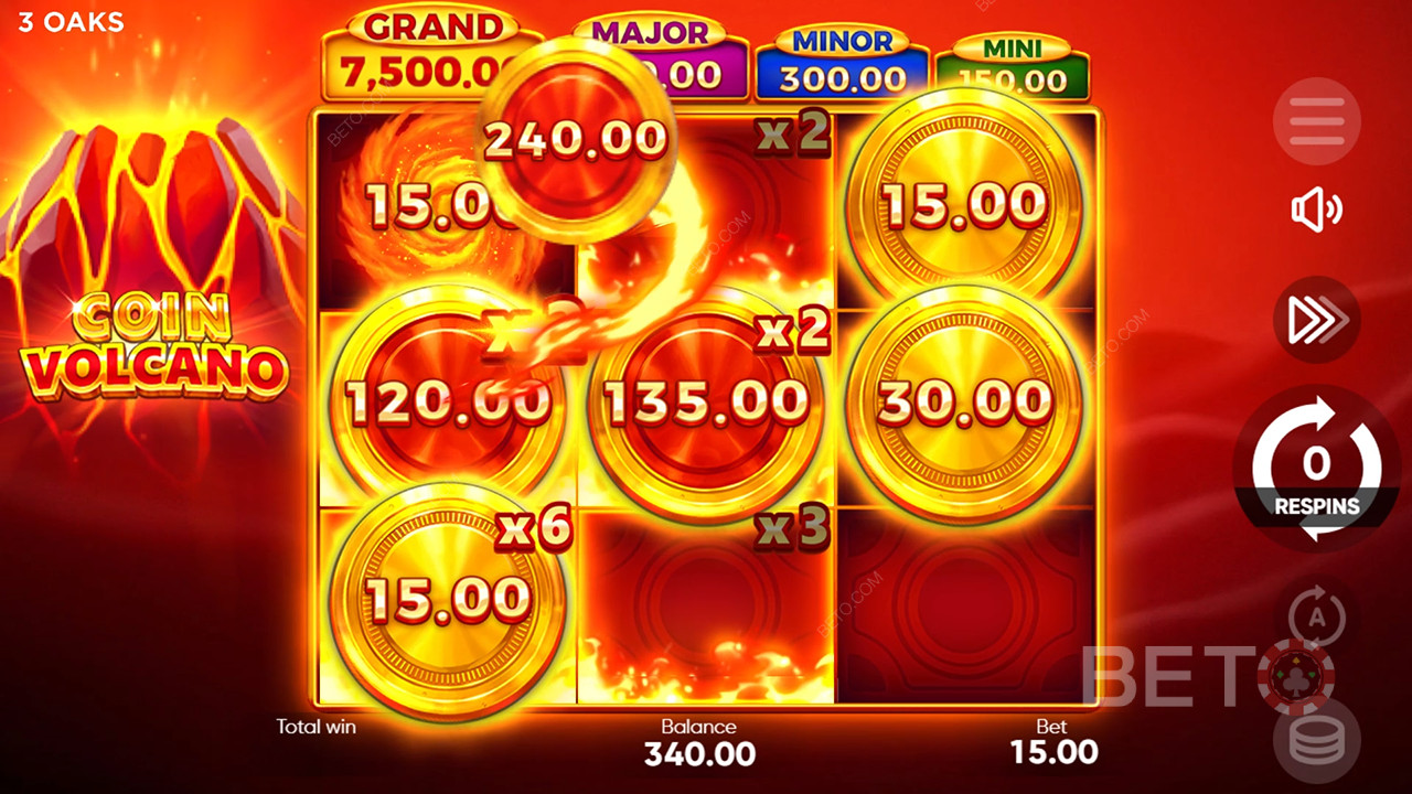 Jak grać w Coin Volcano od 3 Oaks Gaming?