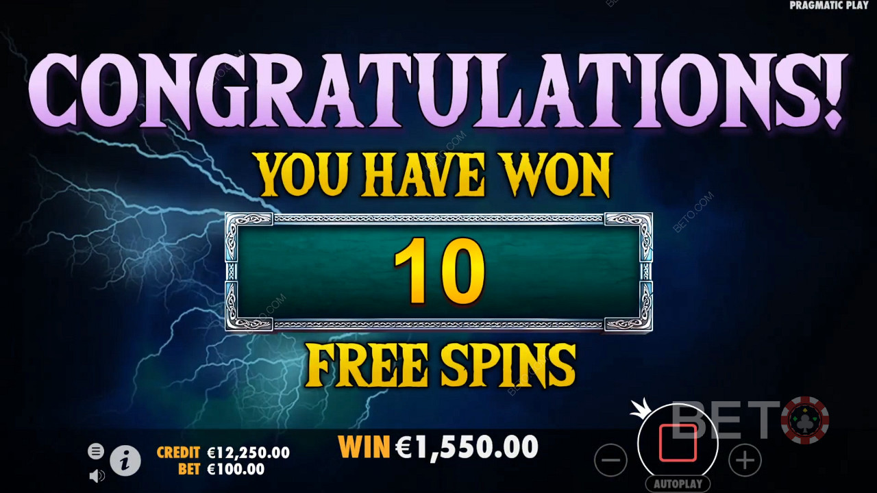 Zdobądź 10 bonusowych Free Spins i losowe wypłaty podczas rundy bonusowej Free Spins