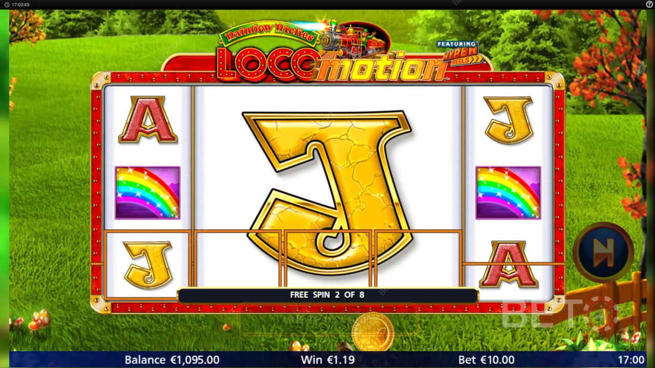 Wygraj 1,037x swój zakład na slocie online Rainbow Riches Locomotion!