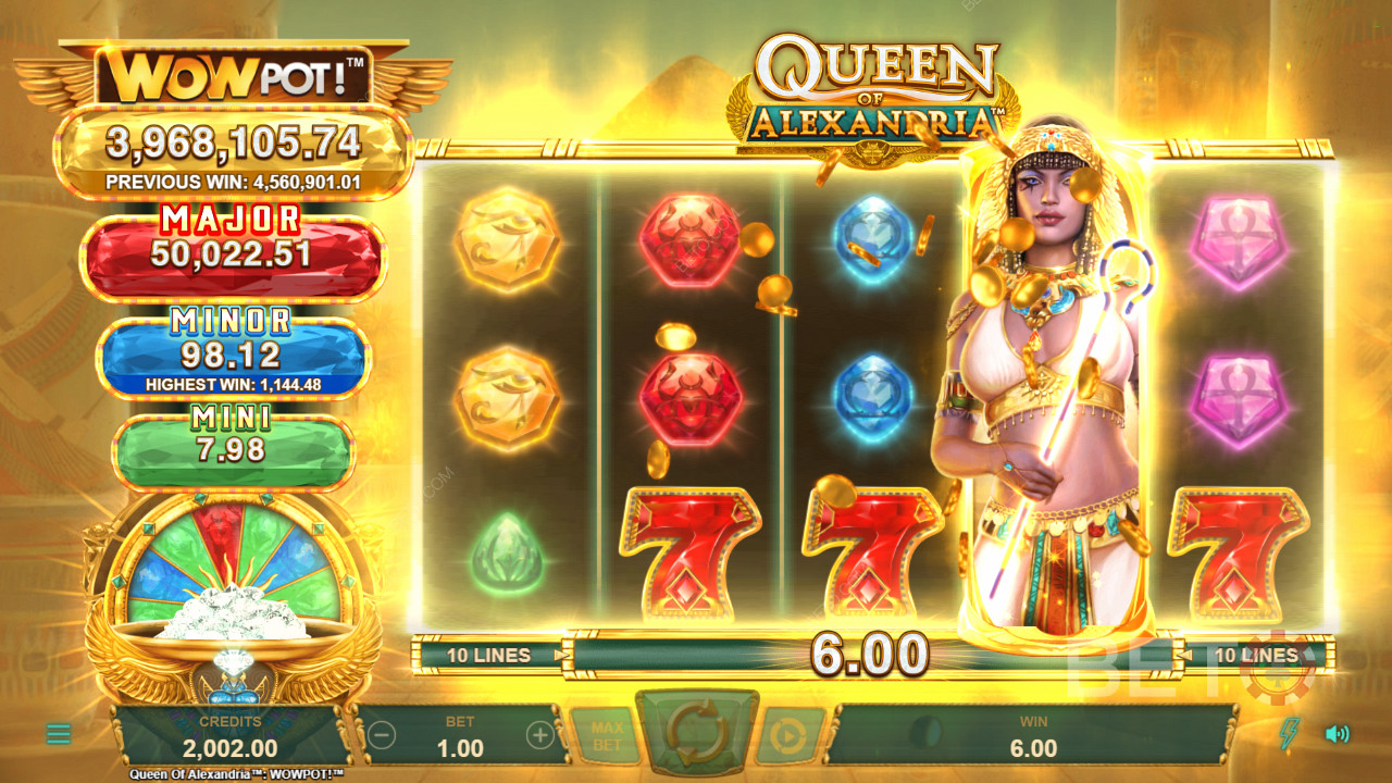 Queen of Alexandria WowPot by Neon Valley Studios to fajny slot fantasy
