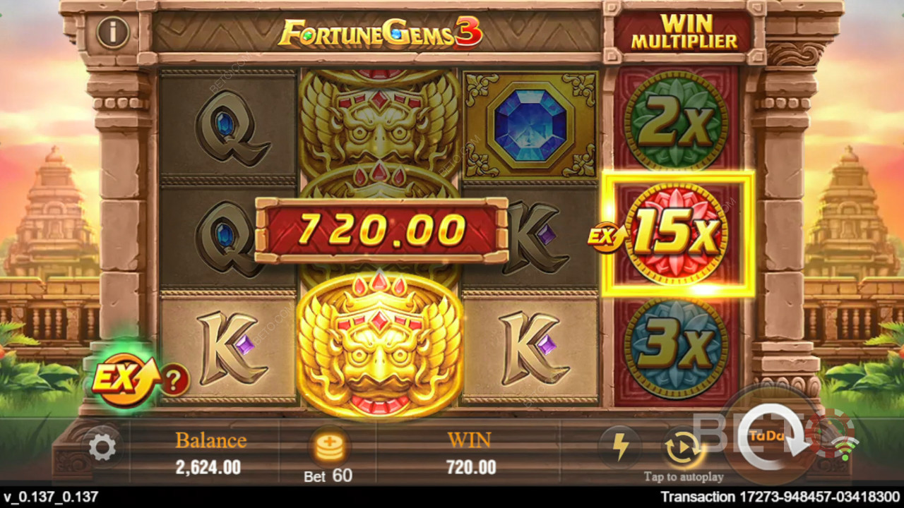 Wygraj 10,125x swój zakład na slocie Fortune Gems 3 online!