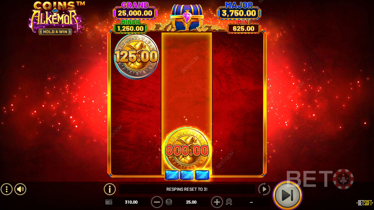 Wygraj 3 600x swój zakład w Coins of Alkemor - Hold & Win Slot!