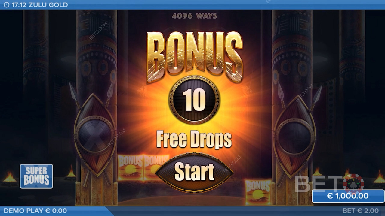 Funkcja Multiplier Free Drops zapewnia graczom 10-25 darmowych spinów, w tym slocie
