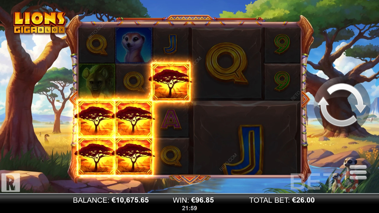 Recenzja Lions GigaBlox od BETO Slots