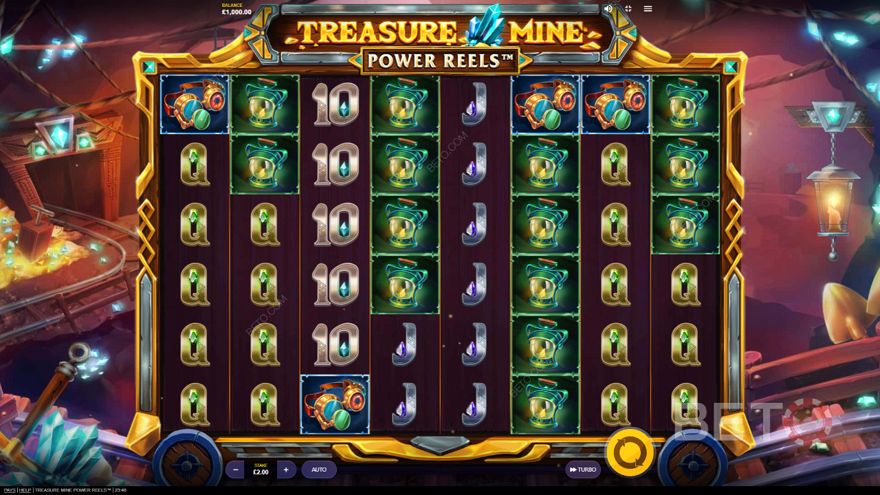 Ciesz się bajecznym tematem i grafiką w slocie online Treasure Mine Power Reels.