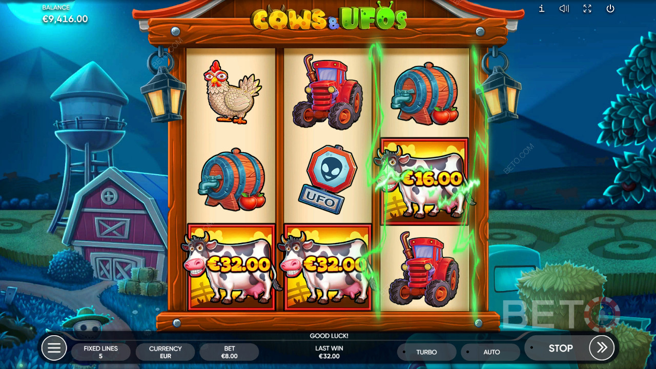 Recenzja Cows & UFOs od BETO Slots