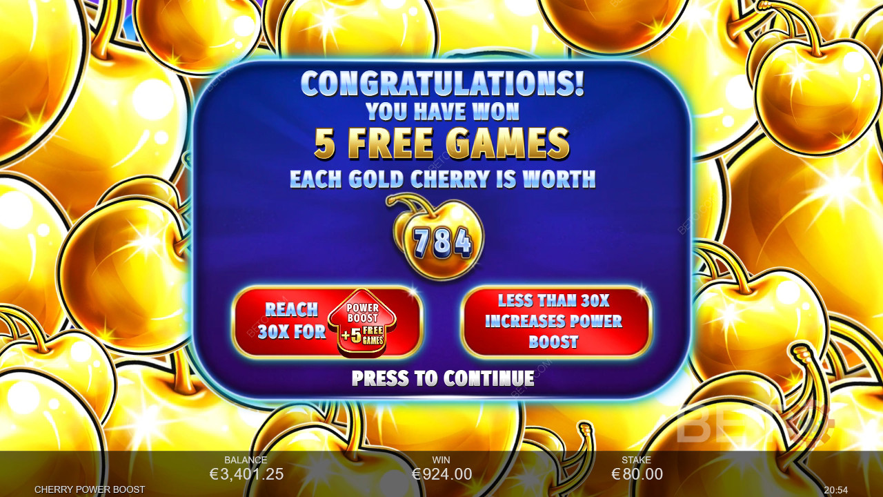 Wygraj 2 500x swój zakład na slocie online Cherry Power Boost!