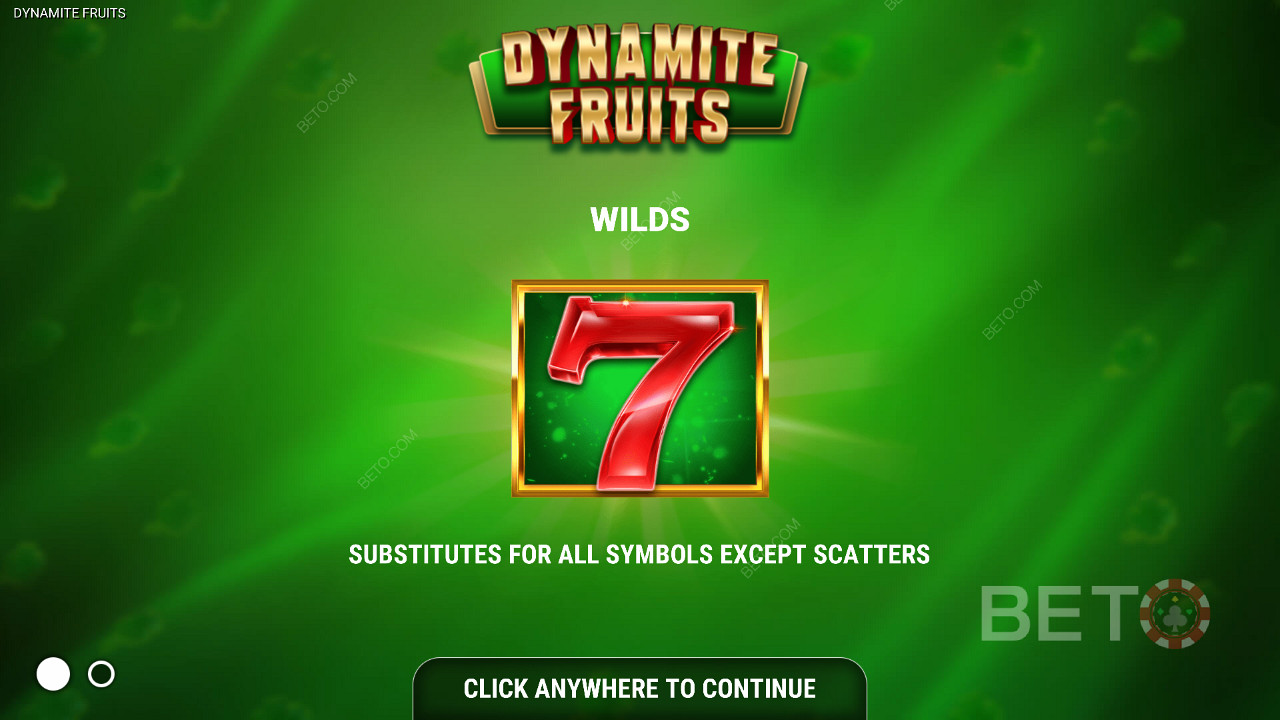Slot Dynamite Fruits - Symbole wild - czerwona siódemka