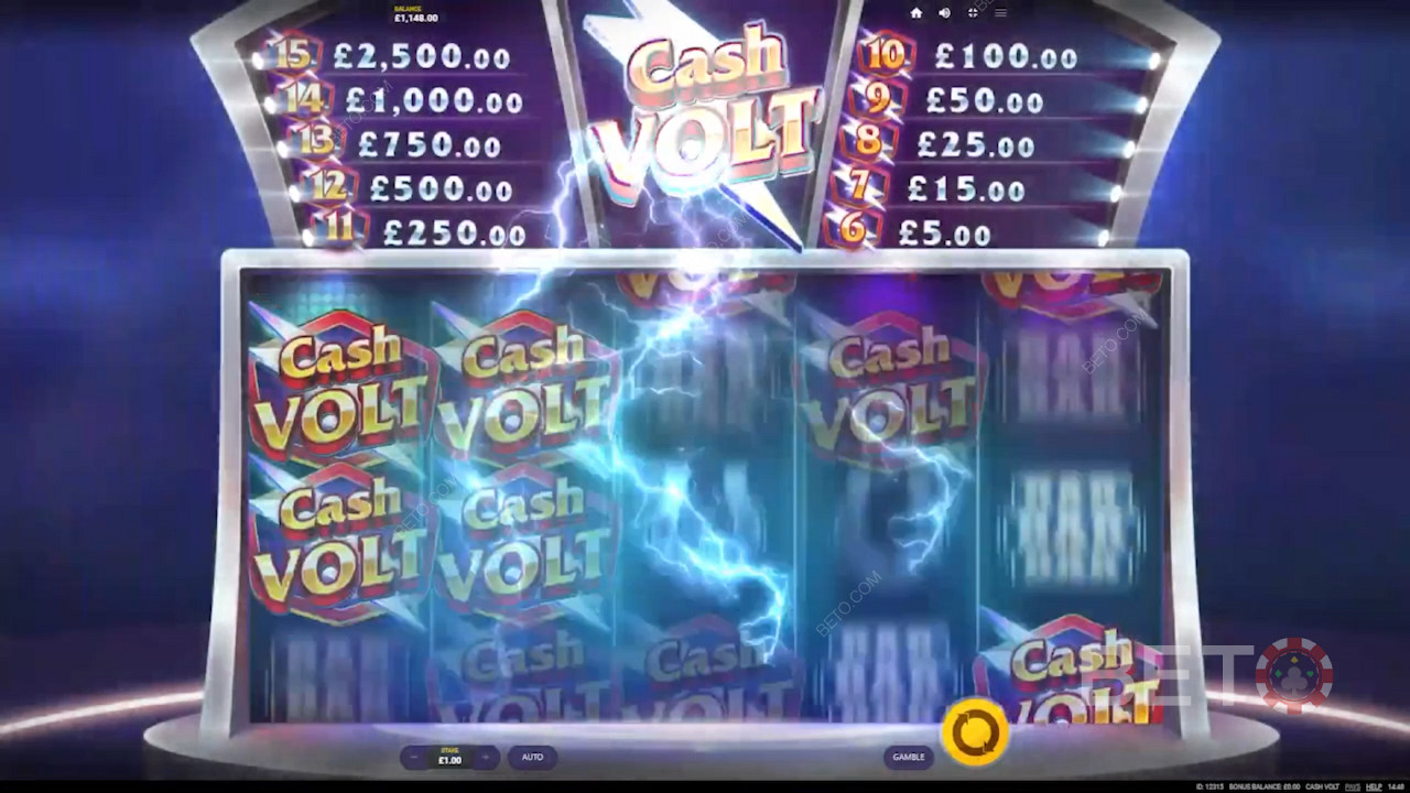 Symbole Cash Volt mogą wypłacać wygrane z dowolnej pozycji na wielu liniach wypłat.