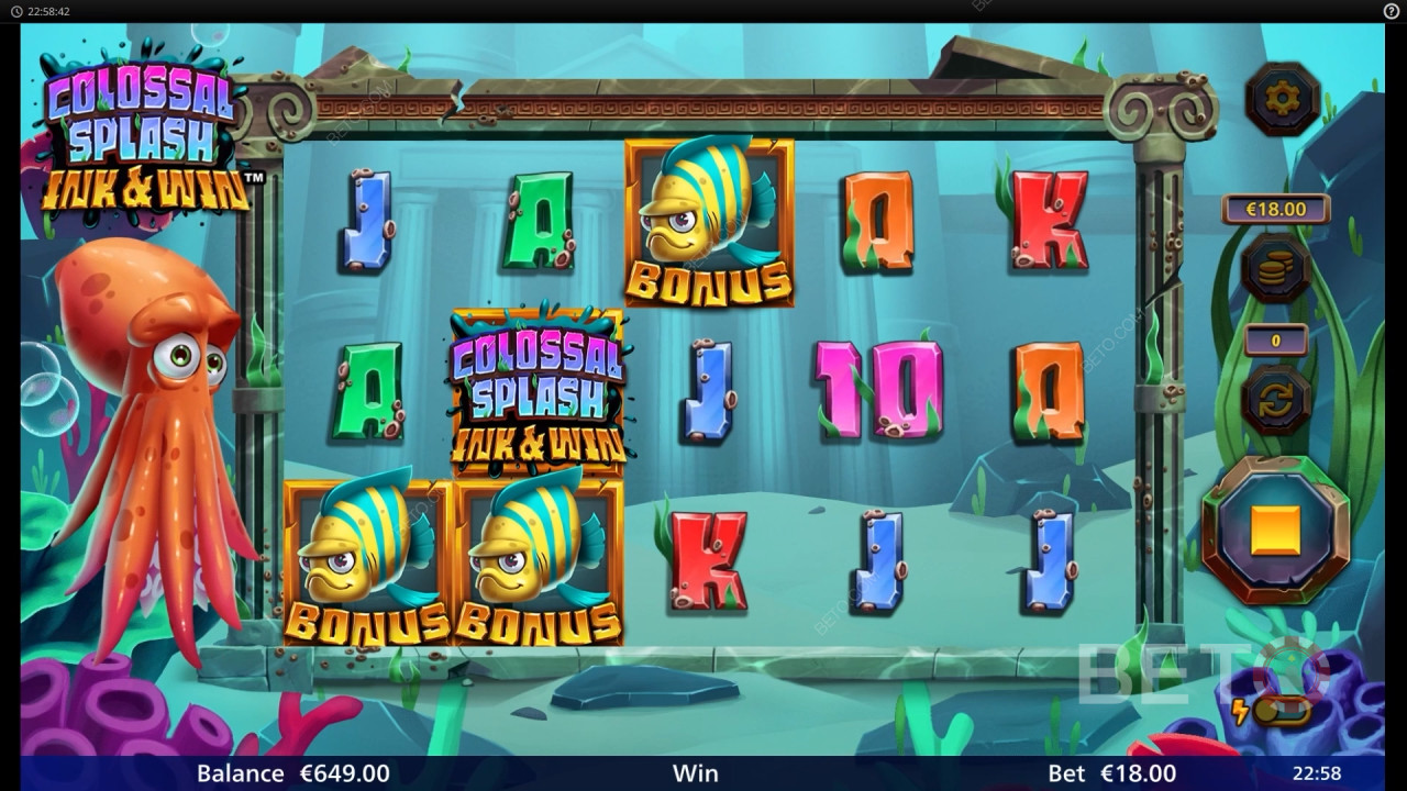 Recenzja Colossal Splash Ink & Win od BETO Slots
