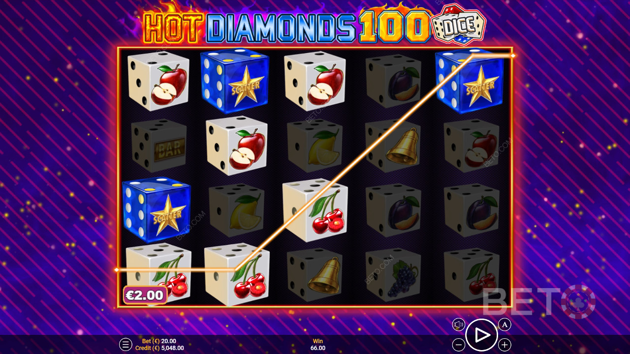 Recenzja Hot Diamonds 100 Dice od BETO Slots