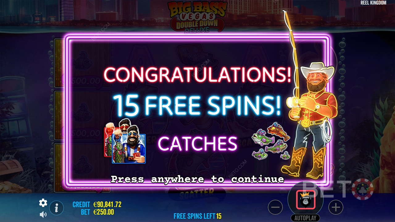 Funkcje bonusowe wyjaśnione w Big Bass Vegas Double Down Deluxe przez Reel Kingdom