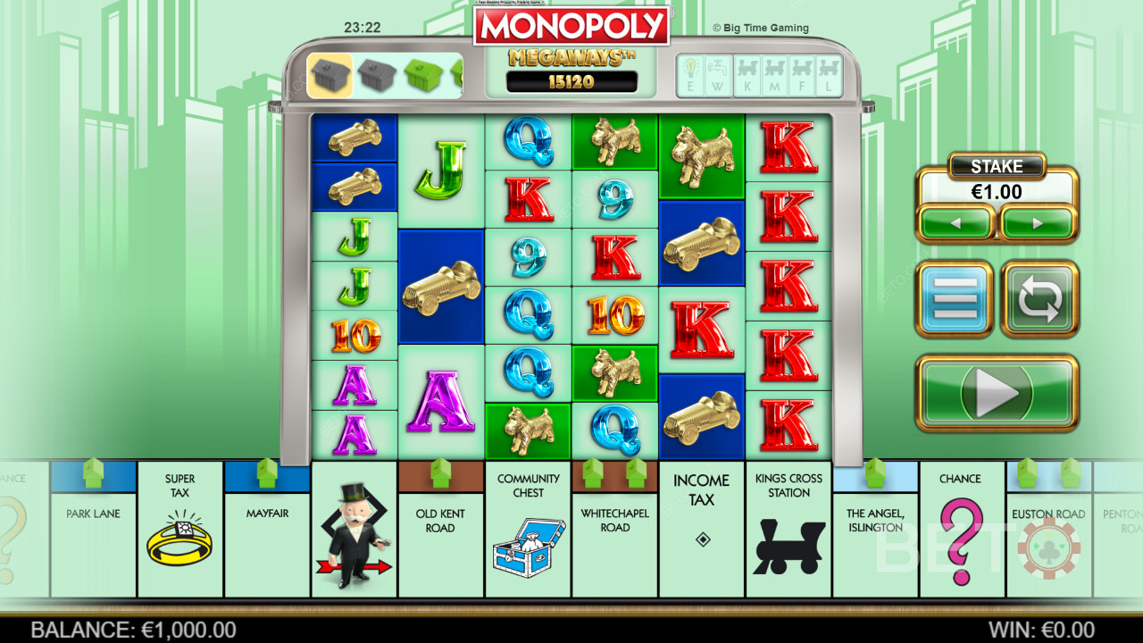 Siatka do gry w Monopoly Megaways