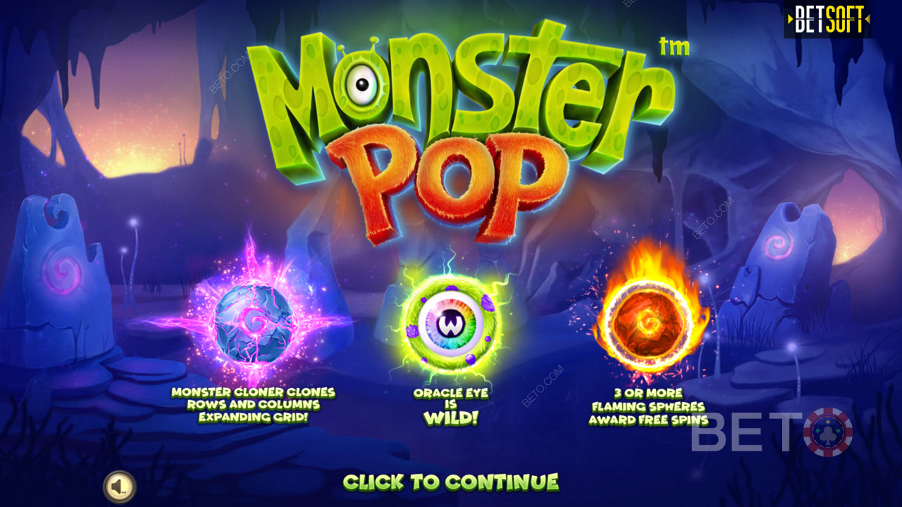 Ciesz się innowacyjnymi funkcjami bonusowymi w slocie Monster Pop.