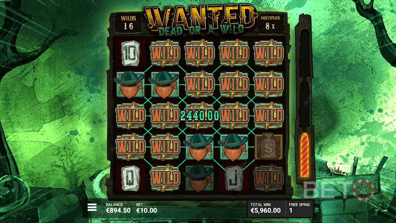 Szeroka siatka gier oferowana w Wanted Dead or a Wild