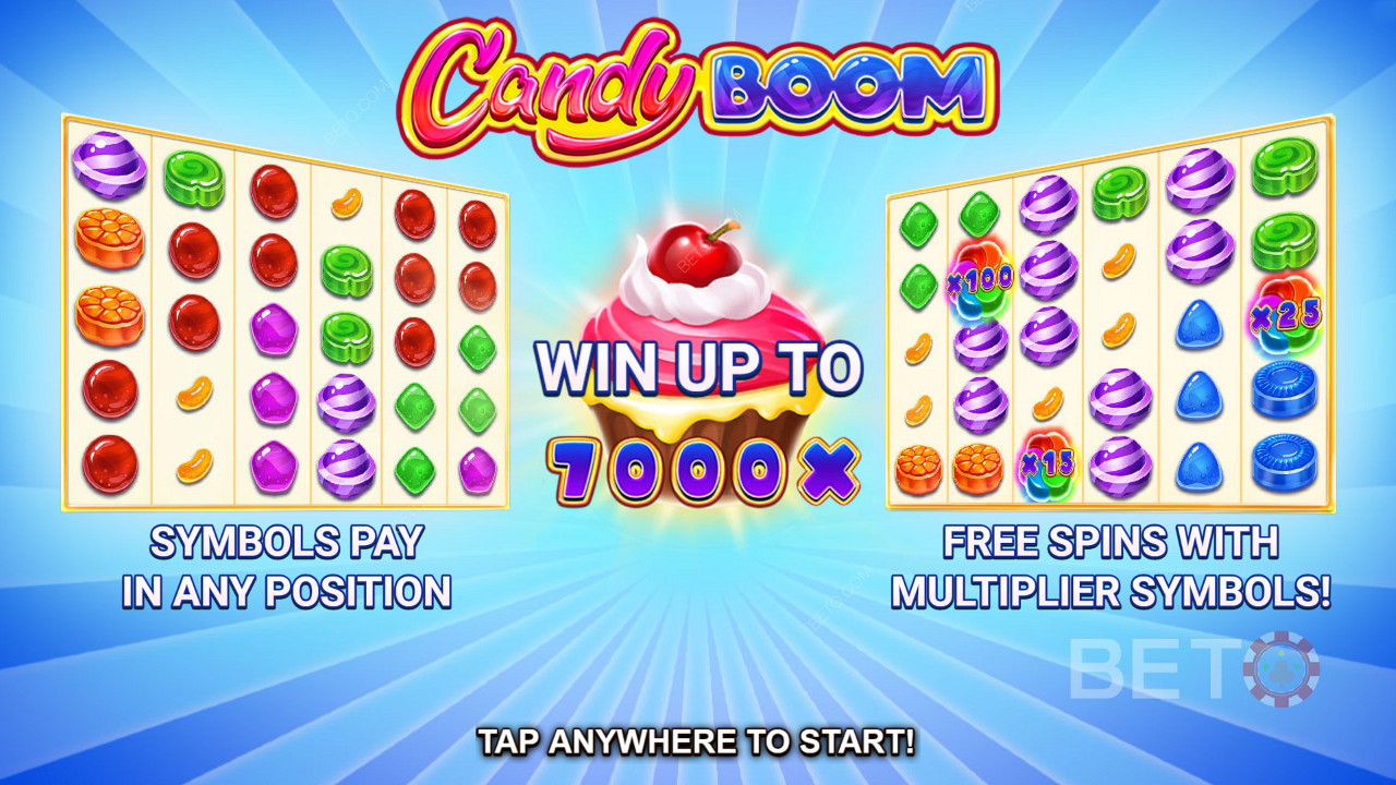 Rozpoczęcie sesji gry w Candy Boom