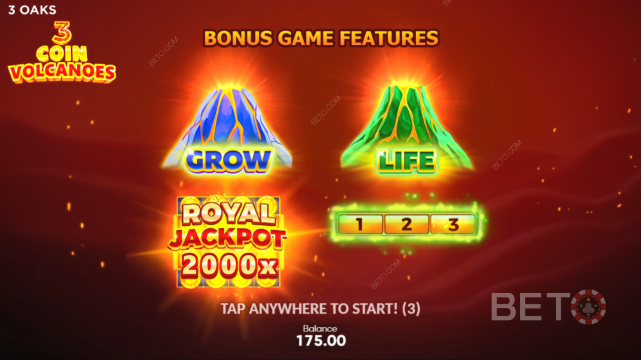 Funkcje bonusowe wyjaśnione w 3 Coin Volcanoes od 3 Oaks Gaming