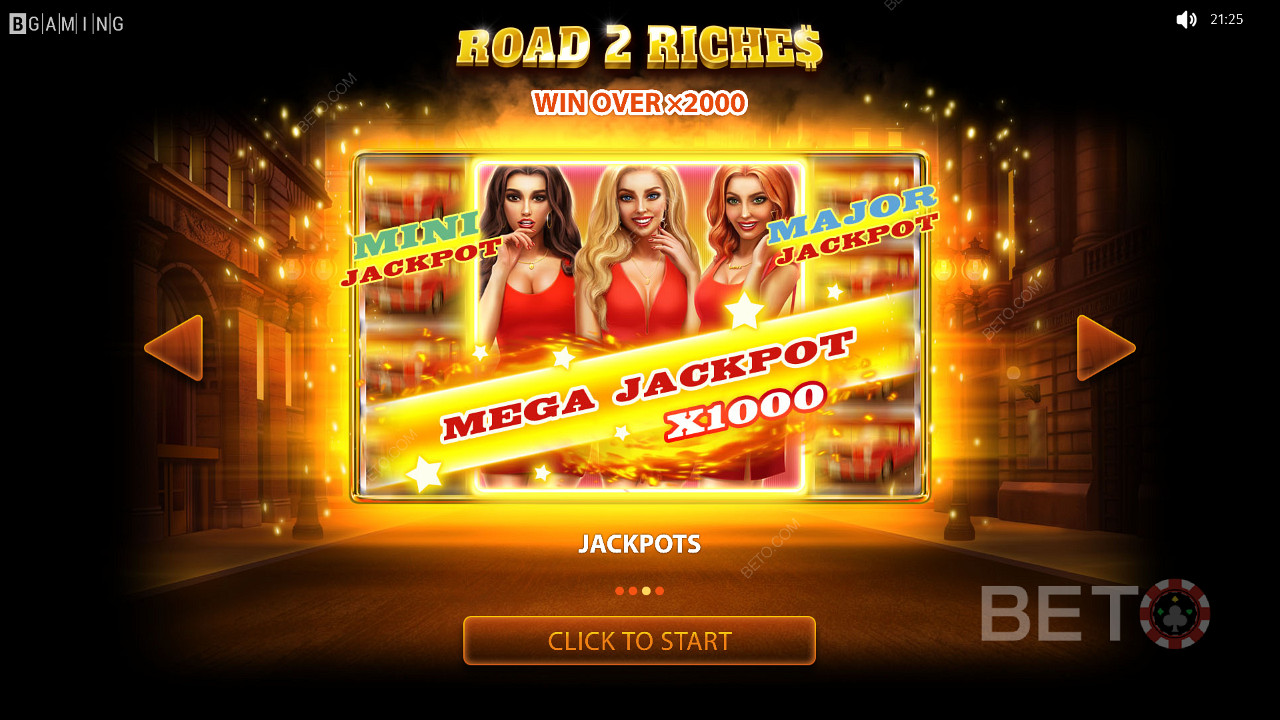 Mega Jackpot "Road 2 Riches" wart 1,000x