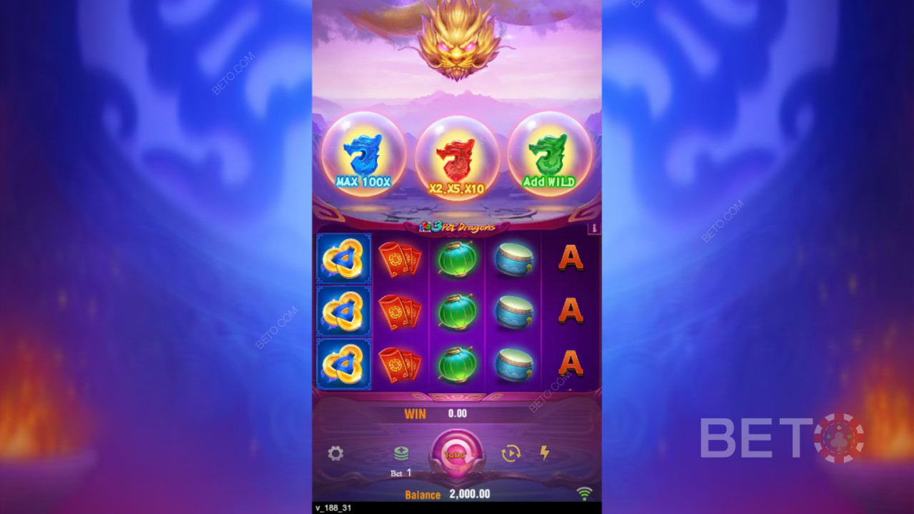 Wygraj 10 000x swój zakład w slocie online 3 Pot Dragons!