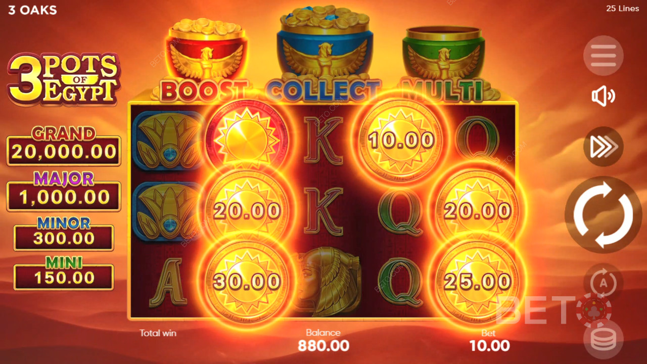 Recenzja 3 Pots of Egypt od BETO Slots
