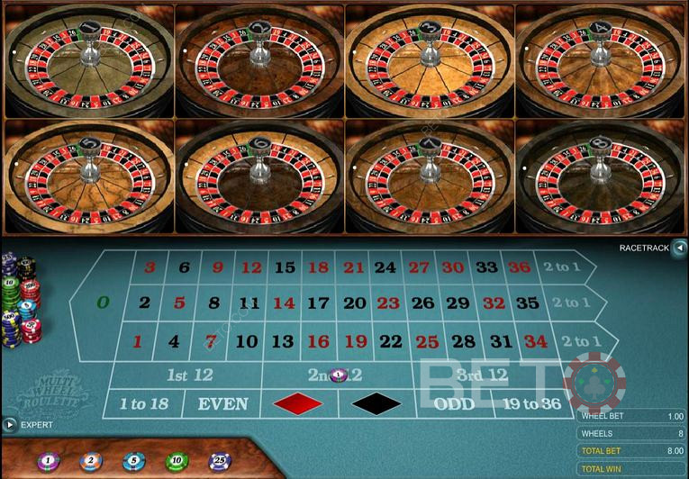 Ruletka Multi Wheel jest ekskluzywna dla kasyn online.