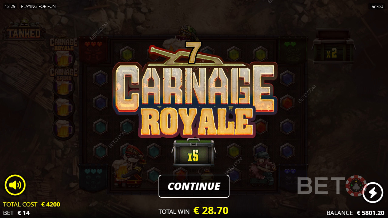 Funkcje bonusowe wyjaśnione w Tanked przez Nolimit City
