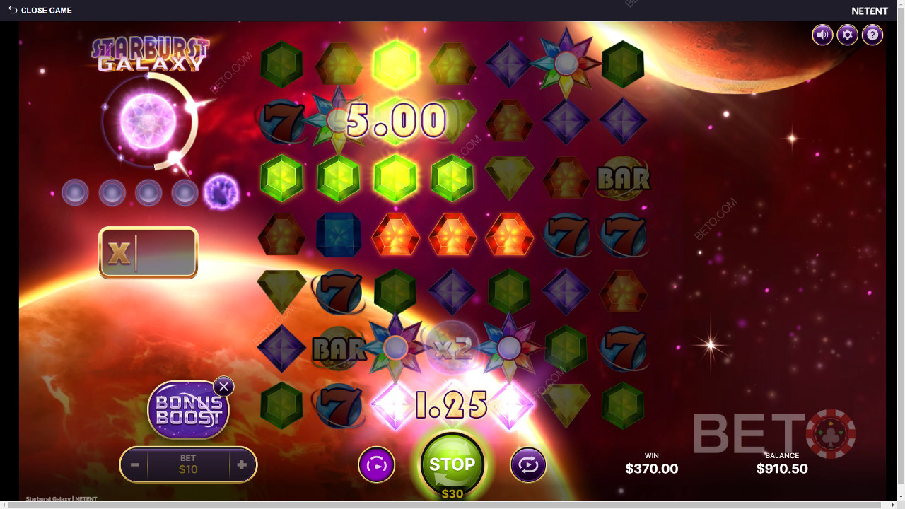 Funkcje bonusowe wyjaśnione w Starburst Galaxy przez NetEnt