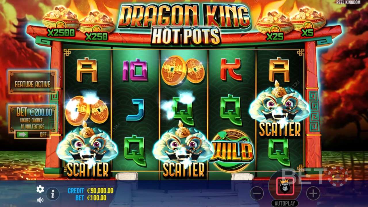 Recenzja Dragon King Hot Pots od BETO Slots