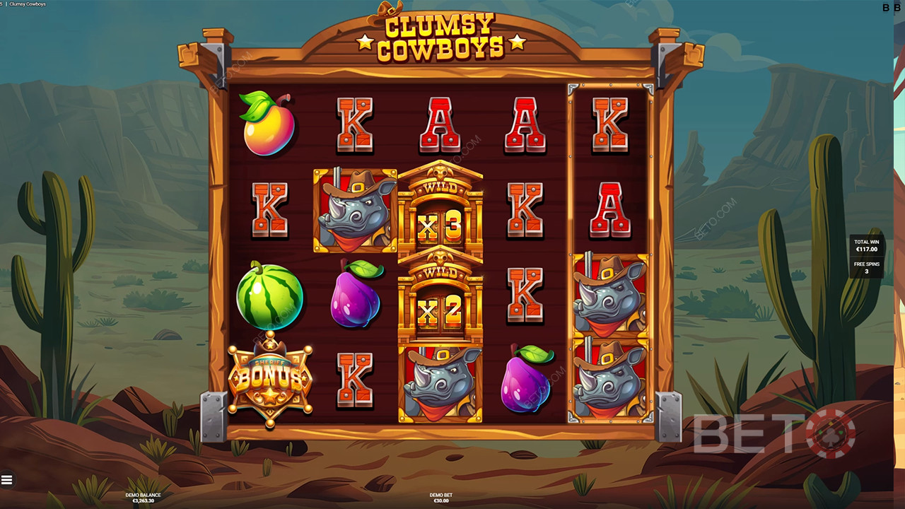 Recenzja Clumsy Cowboys od BETO Slots