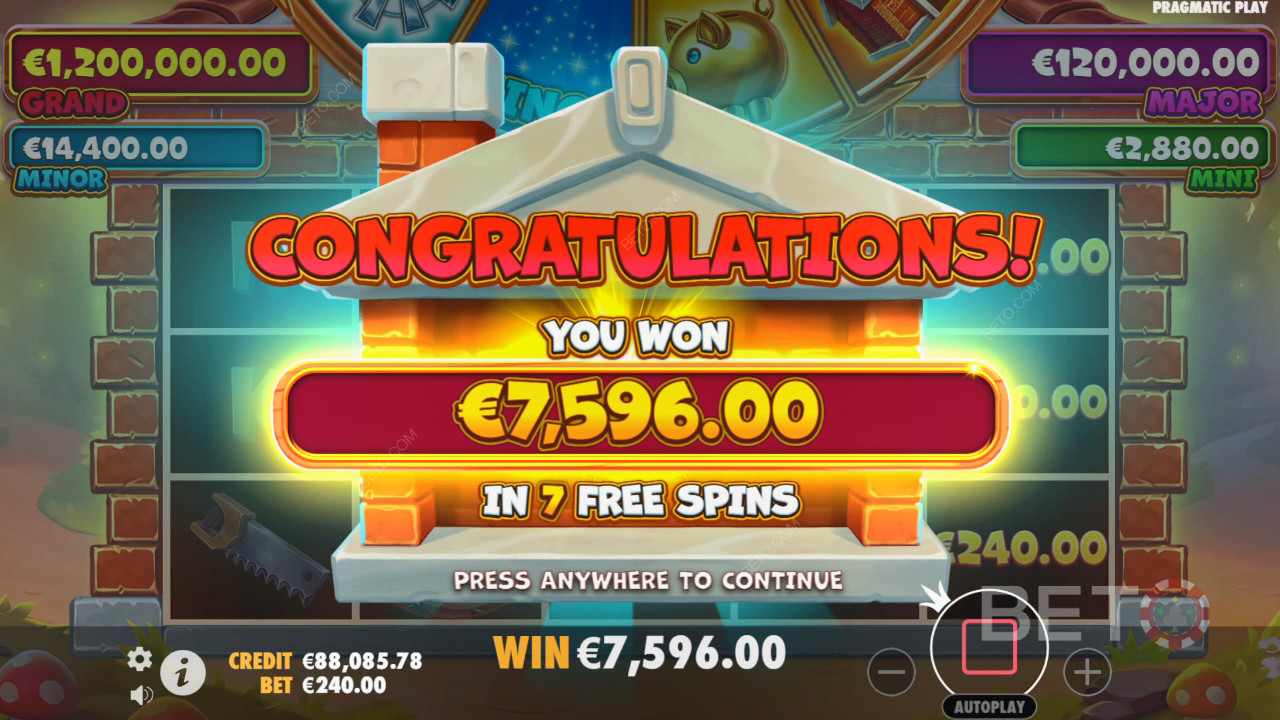 Wygraj 10 000x swój zakład na automacie wideo Brick House Bonanza!