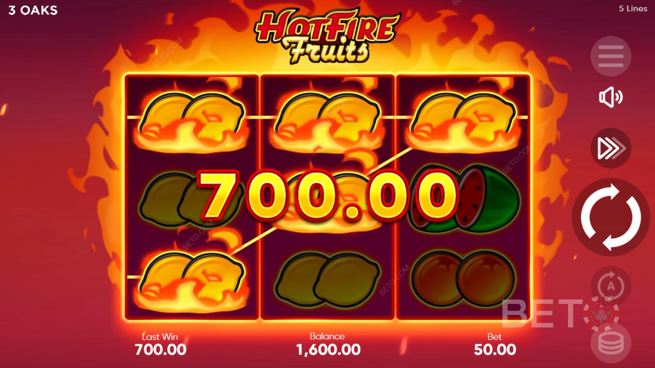 Recenzja Hot Fire Fruits od BETO Slots