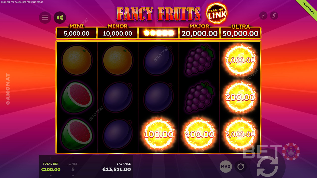 7 Fancy Fruits Flaming Link Review od BETO Slots
