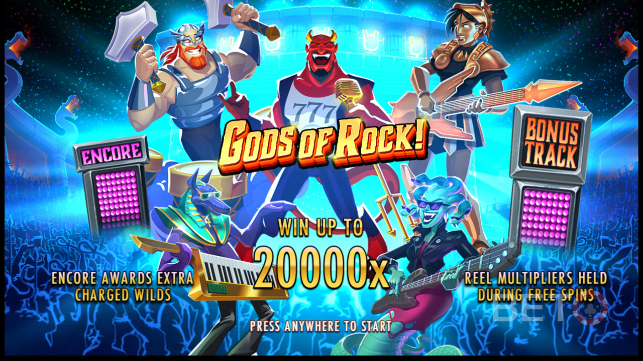 Ciesz się kilkoma potężnymi funkcjami bonusowymi w slocie Gods of Rock.