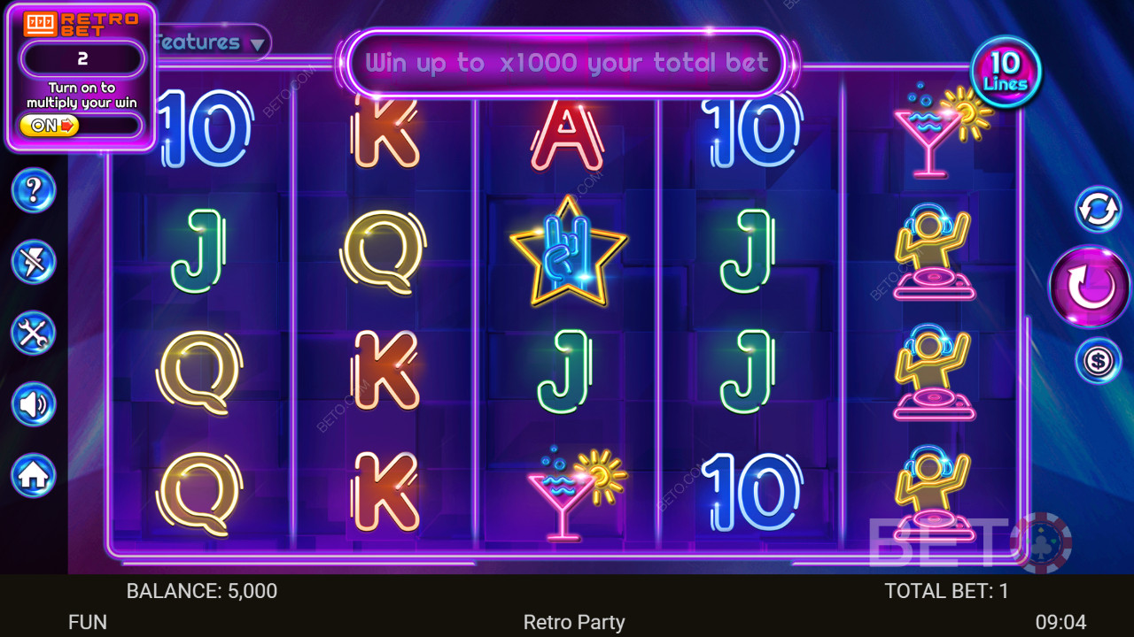 Recenzja Retro Party od BETO Slots