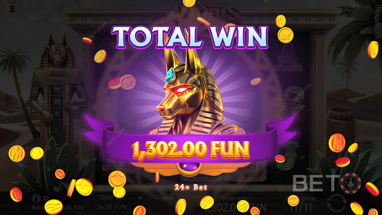 Wygraj 1,939-krotność zakładu w slocie online Treasure of Anubis!