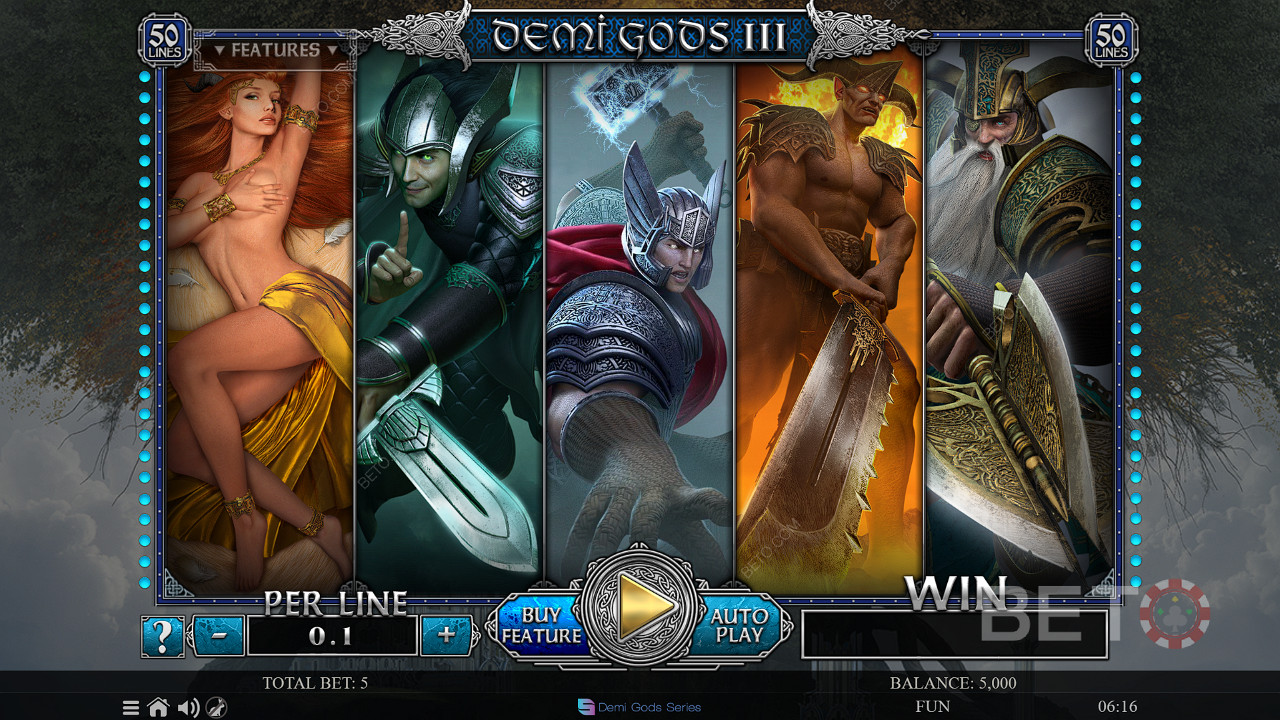 Slot Demi Gods III czerpie bezpośrednią inspirację z mitologii wikingów, zapewniając epicką przygodę