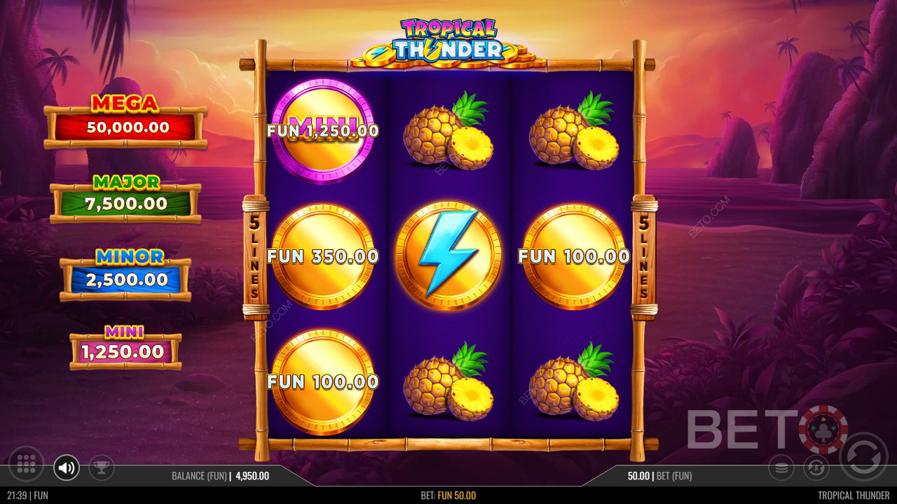 Recenzja Tropical Thunder od BETO Slots