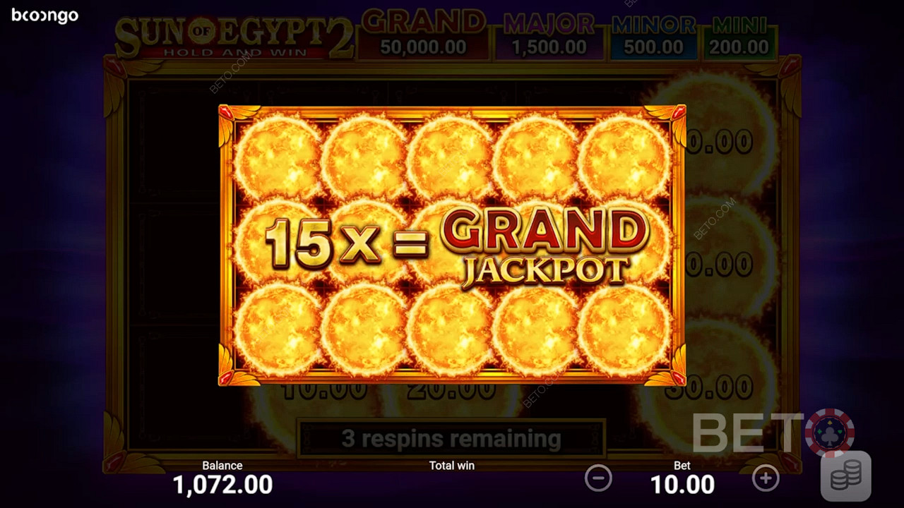 Wygraj Grand Jackpot, wypełniając wszystkie pozycje w grze bonusowej
