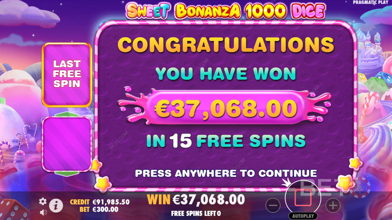 Wygraj 25 000x swój zakład w slocie online Sweet Bonanza 1000 Dice!